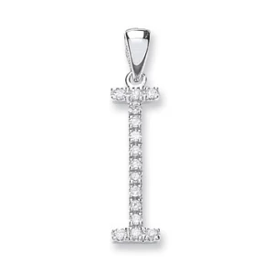 9ct White Gold 0.12ct Diamond I Initial